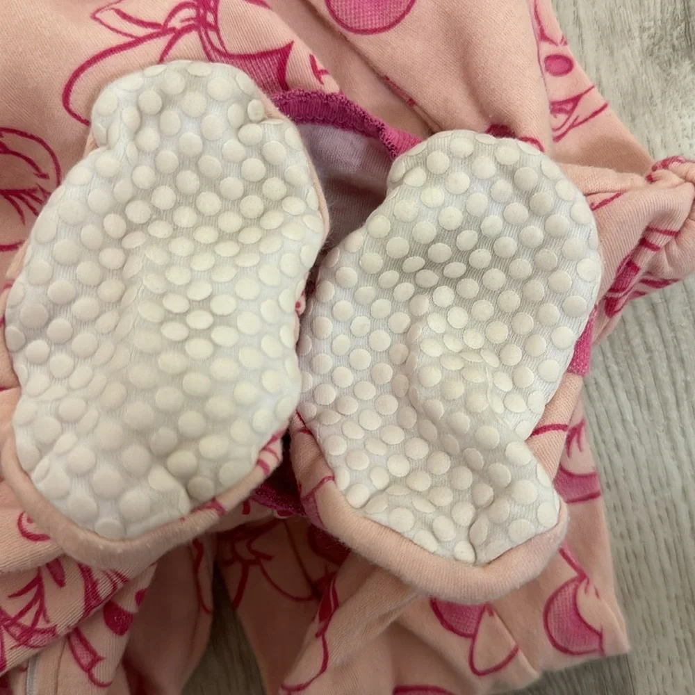 Disney Minnie Mouse Pink Zip Up Footed Sleeper Size 18 Months